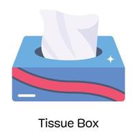 An icon of tissue box in flat style vector