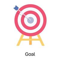 Design of dartboard is showing the concept of business goal, flat icon