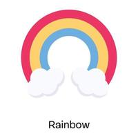 un icono plano llamativo del arco iris vector