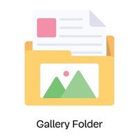 Media storage, icon of gallery folder in flat style vector