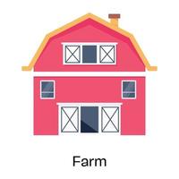Premium flat icon vector of farm, country house