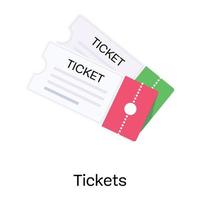 A handy flat icon design of tickets