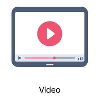 Ready to use flat icon of video vector