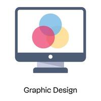 Creatively designed flat icon of graphic design vector