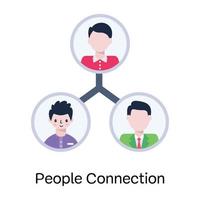 An editable flat icon of people connection vector