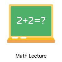 A flat icon of math lecture in vector format