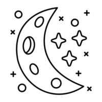 Get your hands on linear icon of moon vector