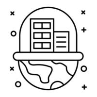 Get a glimpse of space colony linear icon vector