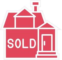 House Sold Icon Style vector
