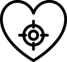 ilustración de vector de objetivo de corazón en un fondo. símbolos de calidad premium. iconos vectoriales para concepto y diseño gráfico.