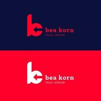 abstract letter bk simple geometric arrow flat logo vector. vector