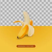 3D render banana, vector banana eps 10