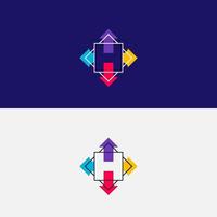 logo template letter H game online, concept initial H with arrow stick game. vector