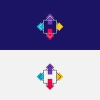 logo template letter H game online, concept initial H with arrow stick game. vector