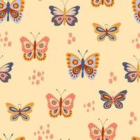 patrón sin costuras con lindas mariposas.