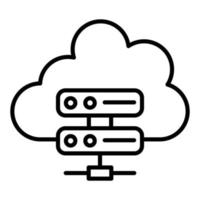 estilo de icono de servidor en la nube vector