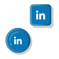 LinkedIn icon design vector