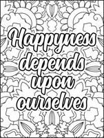 Motivational quotes coloring page. Inspirational quotes coloring page. Positive quotes coloring page. Good vibes. Motivational swear word. Motivational typography. vector