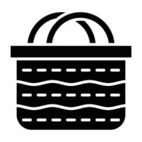 estilo de icono de cesta de picnic vector