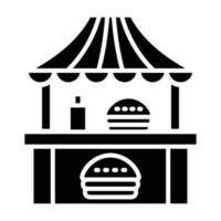 estilo de icono de carrito de hamburguesas vector