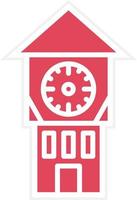 estilo de icono de torre de reloj vector