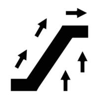 estilo de icono de escalera mecánica vector