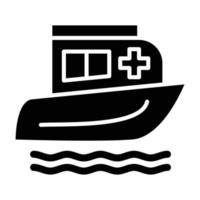 Rescue Boat Icon Style vector