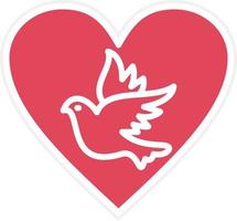 Dove with Heart Icon Style vector