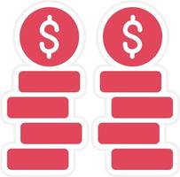 Stack Of Coins Icon Style vector