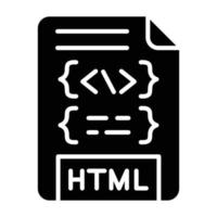 estilo de icono de archivo html vector