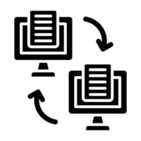 estilo de icono de transferencia de archivos en línea vector