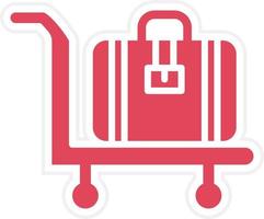 Luggage Cart Icon Style vector