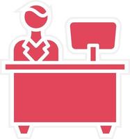 Reception Desk Icon Style vector