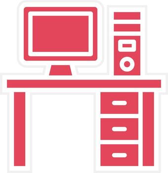 estilo de icono de mesa de computadora vector