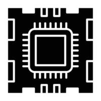 estilo de icono de microprocesador vector