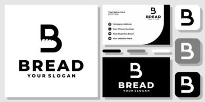 Initial Letter B Bread Food Bakery Cake Meal Lunch Restaurant Logo Design with Business Card Template vector