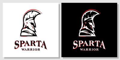 Spartan Warrior Head Helmet Gladiator Greek Ancient Knight Logo Design vector