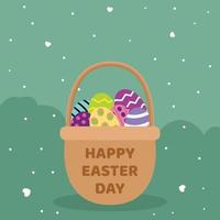 Flat happy easter day background vector