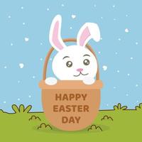 cute rabbit character easter day design vector