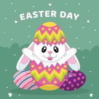flat happy easter day background