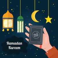 ramadan kareem background flat design vector