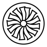 estilo de icono de turbina de avión vector