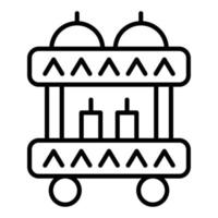 Airplane Food Trolley Icon Style vector