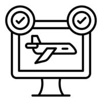 verificación de vuelo en estilo de icono vector