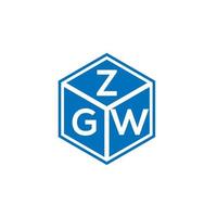 ZGW letter logo design on WHITE background. ZGW creative initials letter logo concept. ZGW letter design. vector