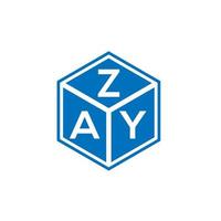 diseño del logotipo de la letra zay sobre fondo blanco. concepto de logotipo de letra de iniciales creativas de zay. diseño de letras zay. vector