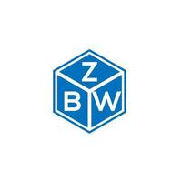 ZBW letter logo design on white background. ZBW creative initials letter logo concept. ZBW letter design. vector