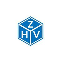 diseño de logotipo de letra zhv sobre fondo blanco. concepto de logotipo de letra de iniciales creativas zhv. diseño de letras zhv. vector