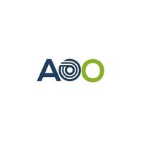 diseño de logotipo de letra aoo sobre fondo blanco. concepto creativo del logotipo de la letra de las iniciales aoo. aoo diseño de letras. vector