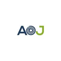 AOJ letter logo design on white background. AOJ creative initials letter logo concept. AOJ letter design. vector
